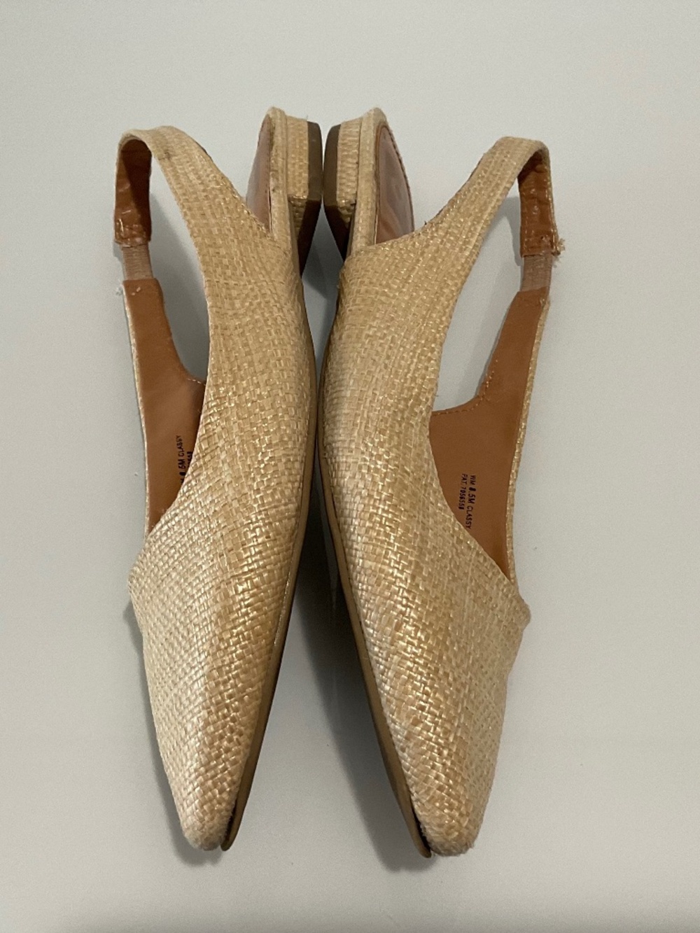 Dolce Vida Slingback Raffia Flats size 8.5